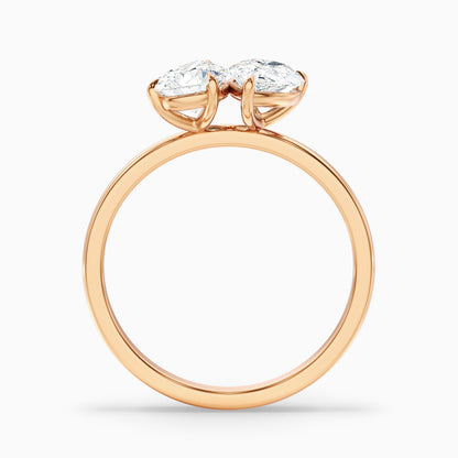 Kate Toi Et Moi Moissanite Ring in 14k Yellow Gold With Both Pear Two Stone Diamond (1 Ct. Tw.)