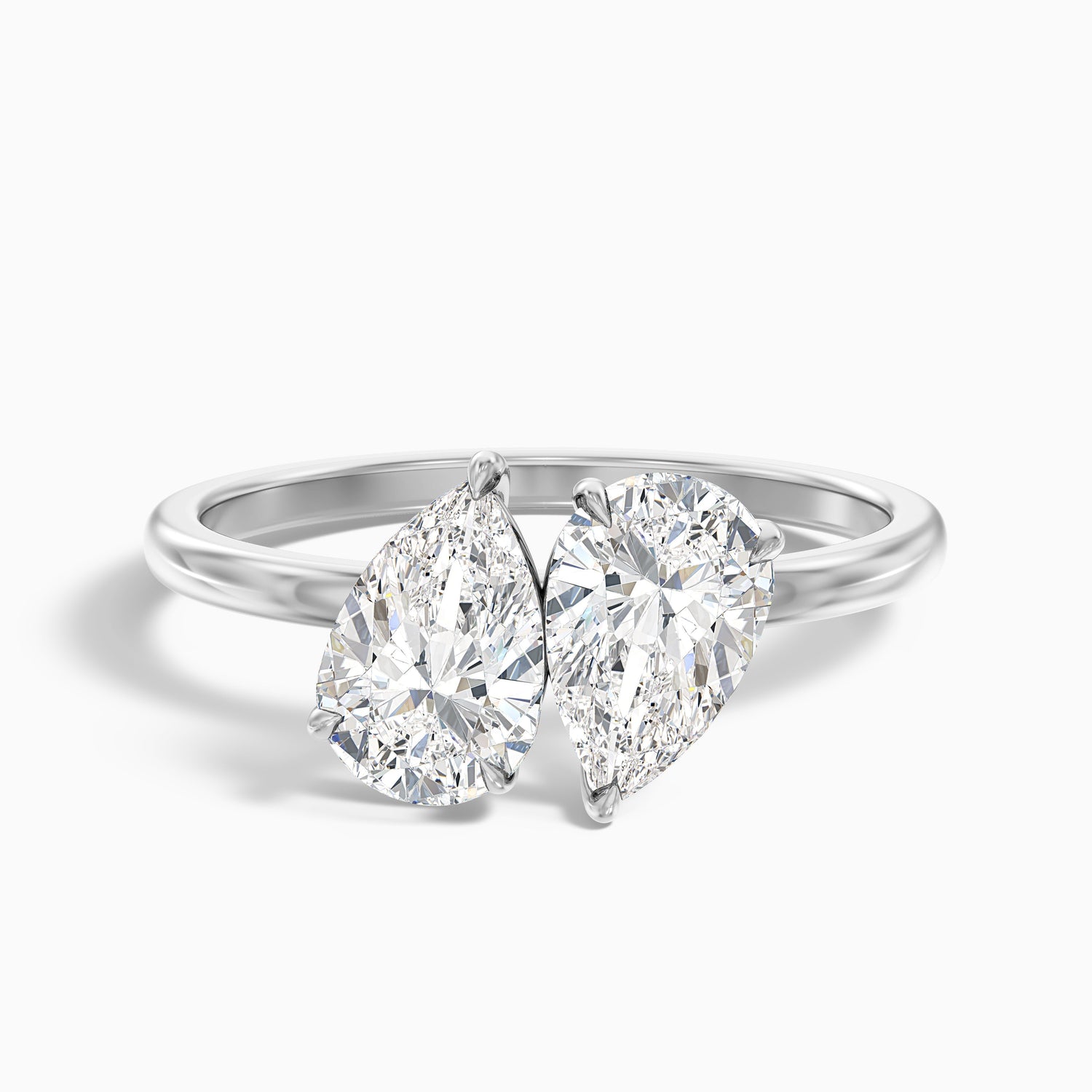 Georgia Toi Et Moi Diamond Ring in 925 Sterling Silver With Both Pear Two Stone Lab Grown Diamond (5 Ct. Tw.)