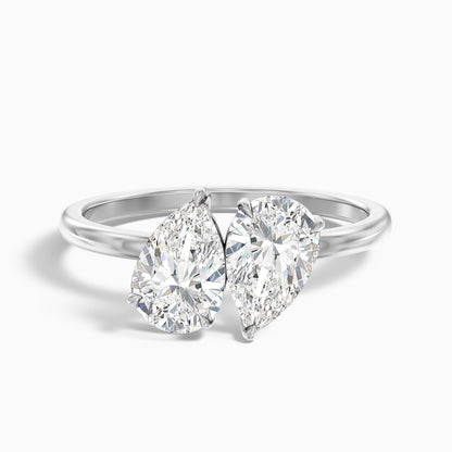Kate Toi Et Moi Moissanite Ring in Platinum With Both Pear Two Stone Diamond (3 Ct. Tw.)