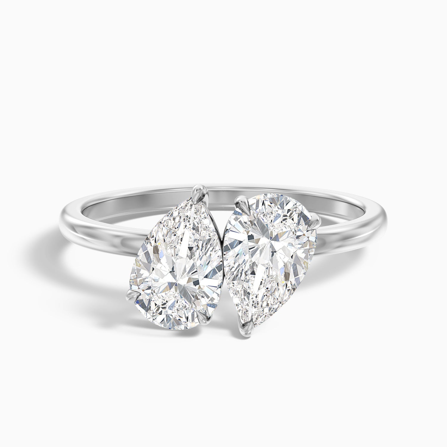 Georgia Toi Et Moi Diamond Ring in 18k Yellow Gold With Both Pear Two Stone Lab Grown Diamond (1 Ct. Tw.)