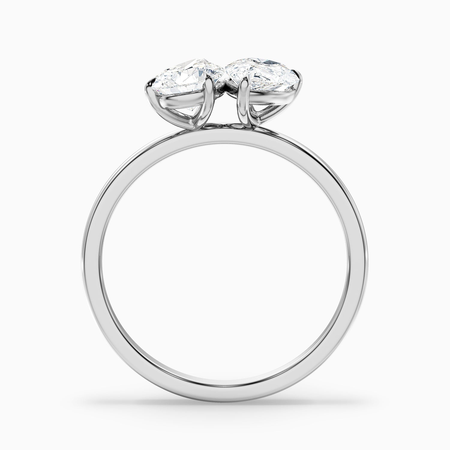 Georgia Toi Et Moi Diamond Ring in 925 Sterling Silver With Both Pear Two Stone Lab Grown Diamond (5 Ct. Tw.)