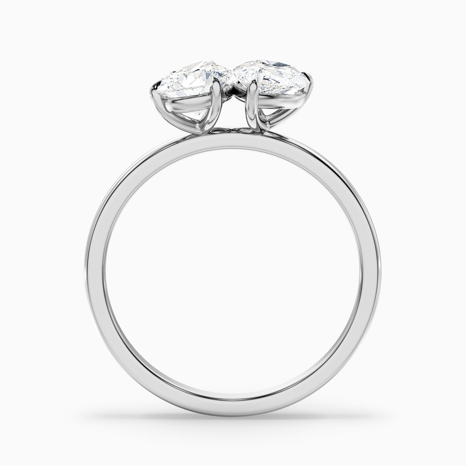 Kate Toi Et Moi Moissanite Ring in 18k White Gold With Both Pear Two Stone Diamond (2.5 Ct. Tw.)