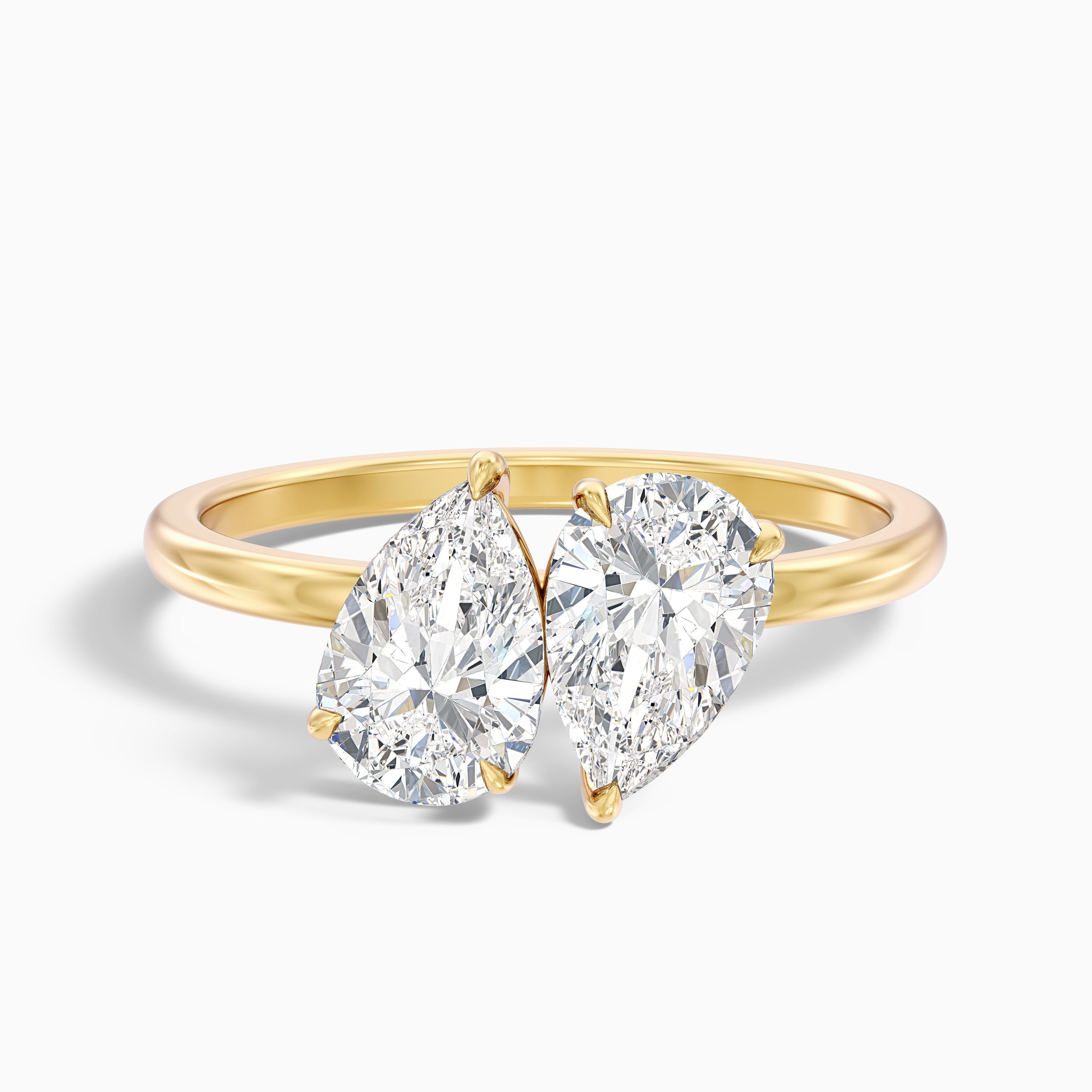 Georgia Toi Et Moi Ring in 10k Yellow Gold With Both Pear Two Stone Lab Grown Diamond (4.5 Ct. Tw.)