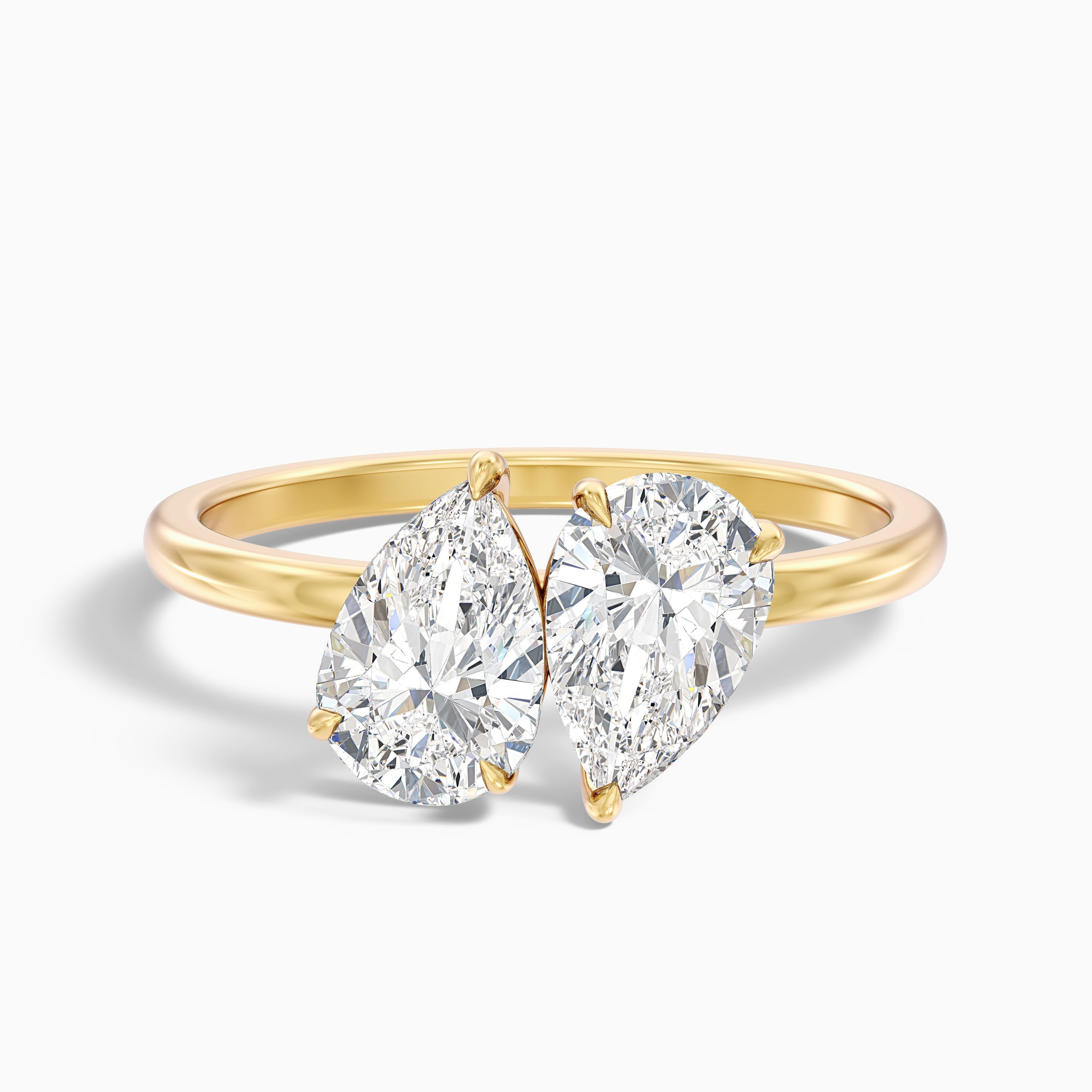 Georgia Toi Et Moi Diamond Ring in 925 Sterling Silver With Both Pear Two Stone Lab Grown Diamond (3.5 Ct. Tw.)