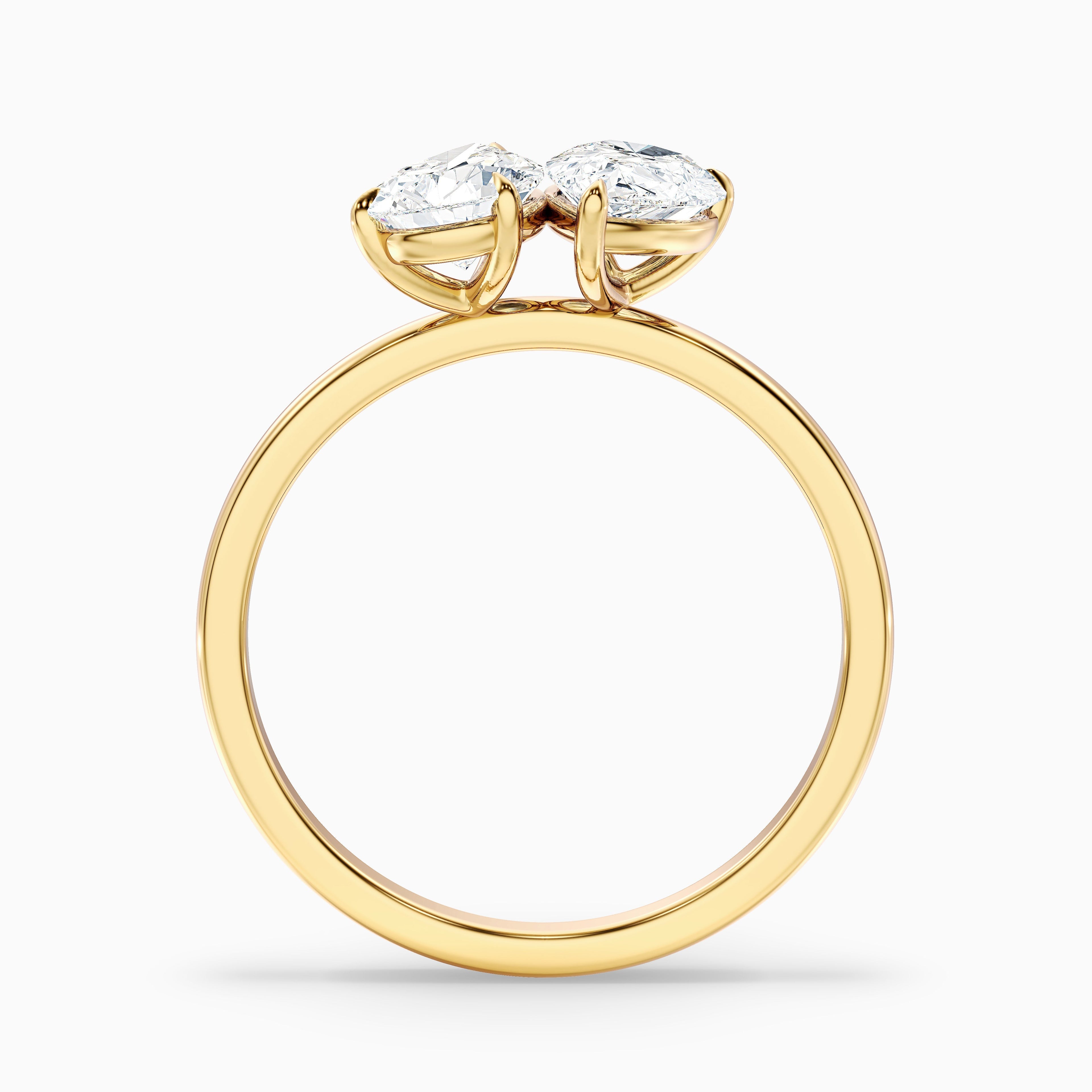 Kate Toi Et Moi Moissanite Ring in 925 Sterling Silver With Both Pear Two Stone Diamond (2.5 Ct. Tw.)