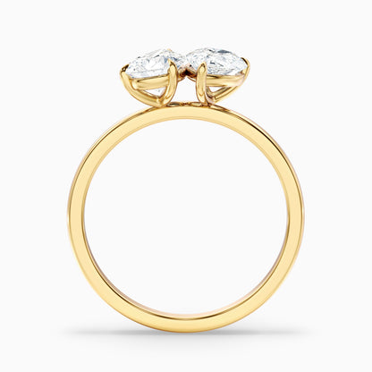 Kate Toi Et Moi Moissanite Ring in 18k Yellow Gold With Both Pear Two Stone Diamond (3 Ct. Tw.)