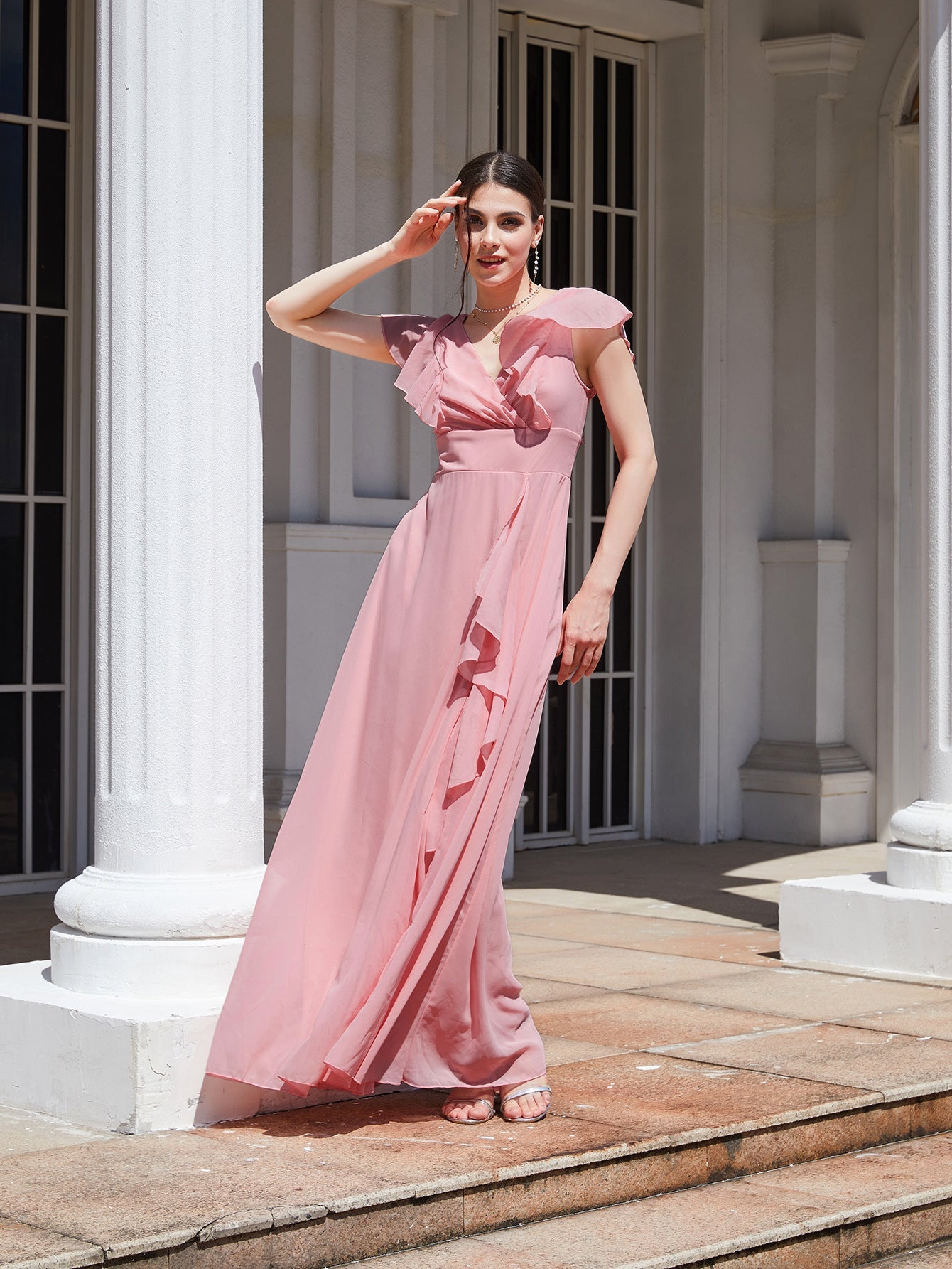 Autumn Winter Women Solid Color Slim Dress Bridesmaid Dress by Ragazza