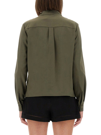 Self-Portrait Women Twill Shirt With Bow by Luosophy
