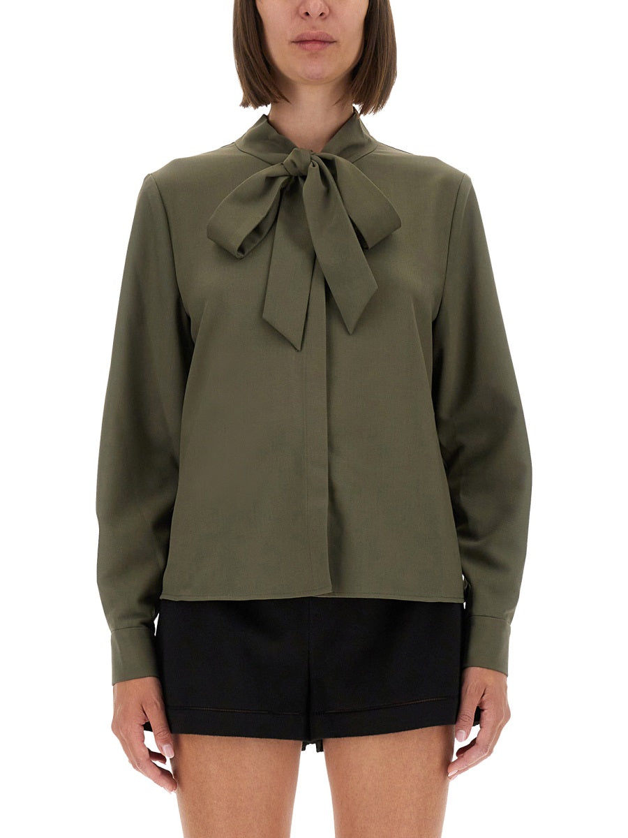 Self-Portrait Women Twill Shirt With Bow by Luosophy
