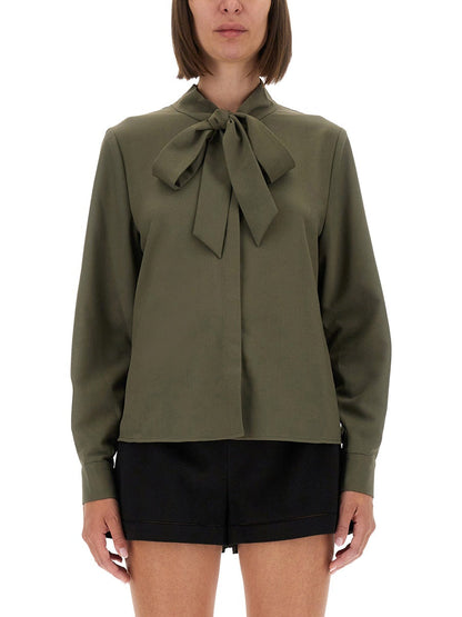 Self-Portrait Women Twill Shirt With Bow by Luosophy