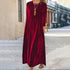 Spring Gold Velvet Slimming Crew Neck Maxi Dress by Ragazza