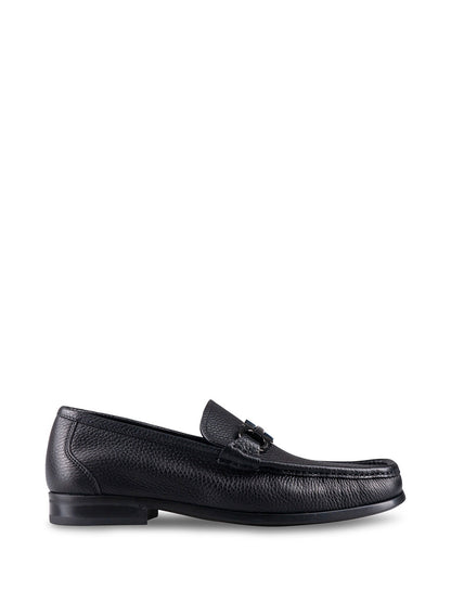 Ferragamo Men Grained Leather Gancini Loafers by Luosophy