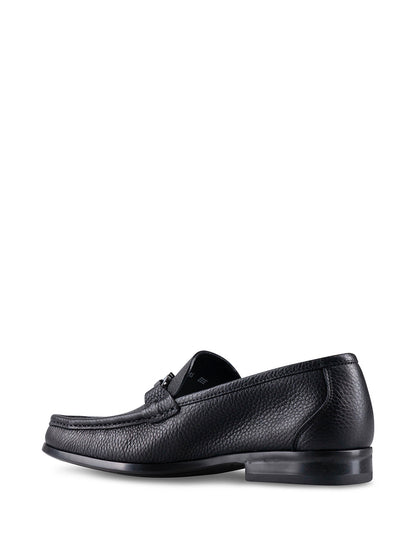 Ferragamo Men Grained Leather Gancini Loafers by Luosophy