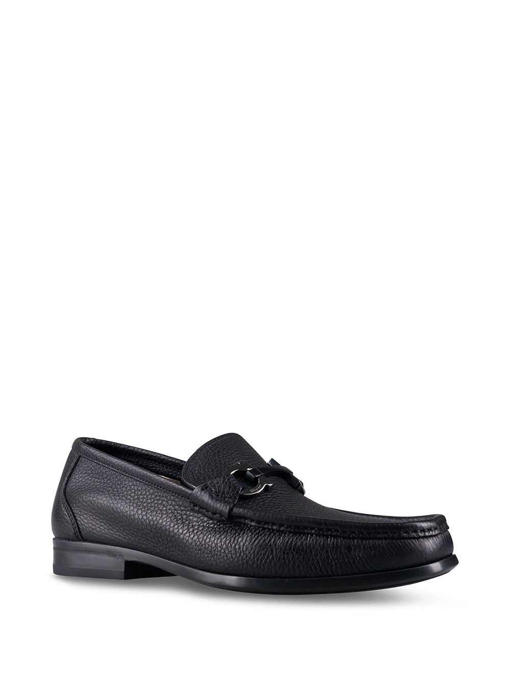 Ferragamo Men Grained Leather Gancini Loafers by Luosophy