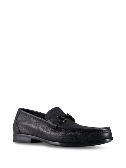 Ferragamo Men Grained Leather Gancini Loafers by Luosophy