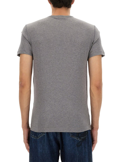 Dolce &amp; Gabbana Men Cotton T-Shirt With Logo Plaque by Luosophy