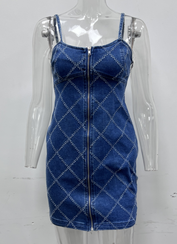 【MOQ-5 packs】 Women Sling Denim Dress by Ragazza