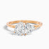 Elsie Toi Et Moi Ring in 14k Rose Gold With Pear and Trillion Cut Two Stone Moissanite Diamond (1.5 Ct. Tw.)  DestGlow