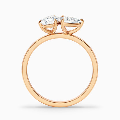 Elsie Toi Et Moi Ring in 925 Sterling Silver With Pear and Trillion Cut Two Stone Moissanite Diamond (4.5 Ct. Tw.)