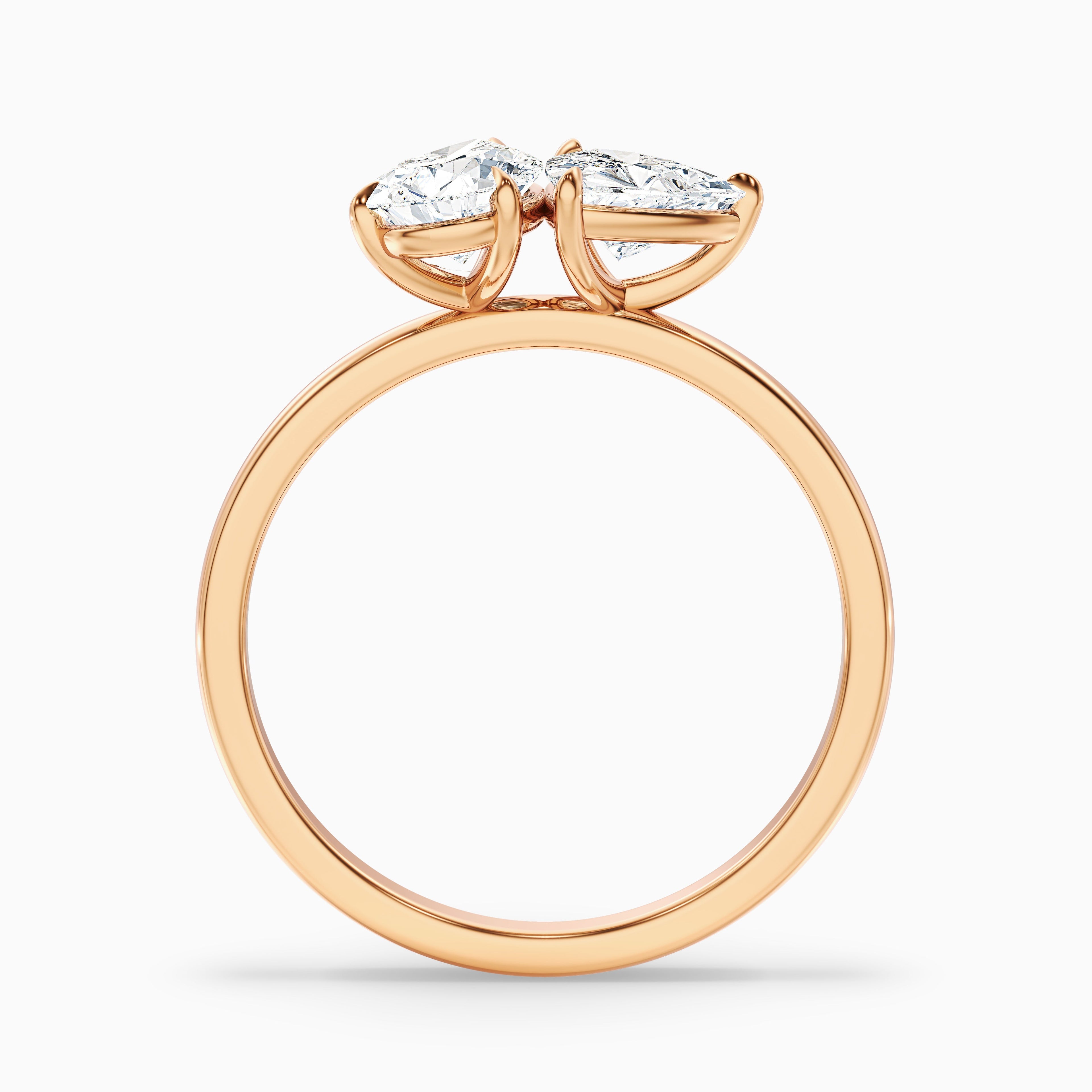 Elsie Toi Et Moi Ring in 10k Yellow Gold With Pear and Trillion Cut Two Stone Moissanite Diamond (2 Ct. Tw.)