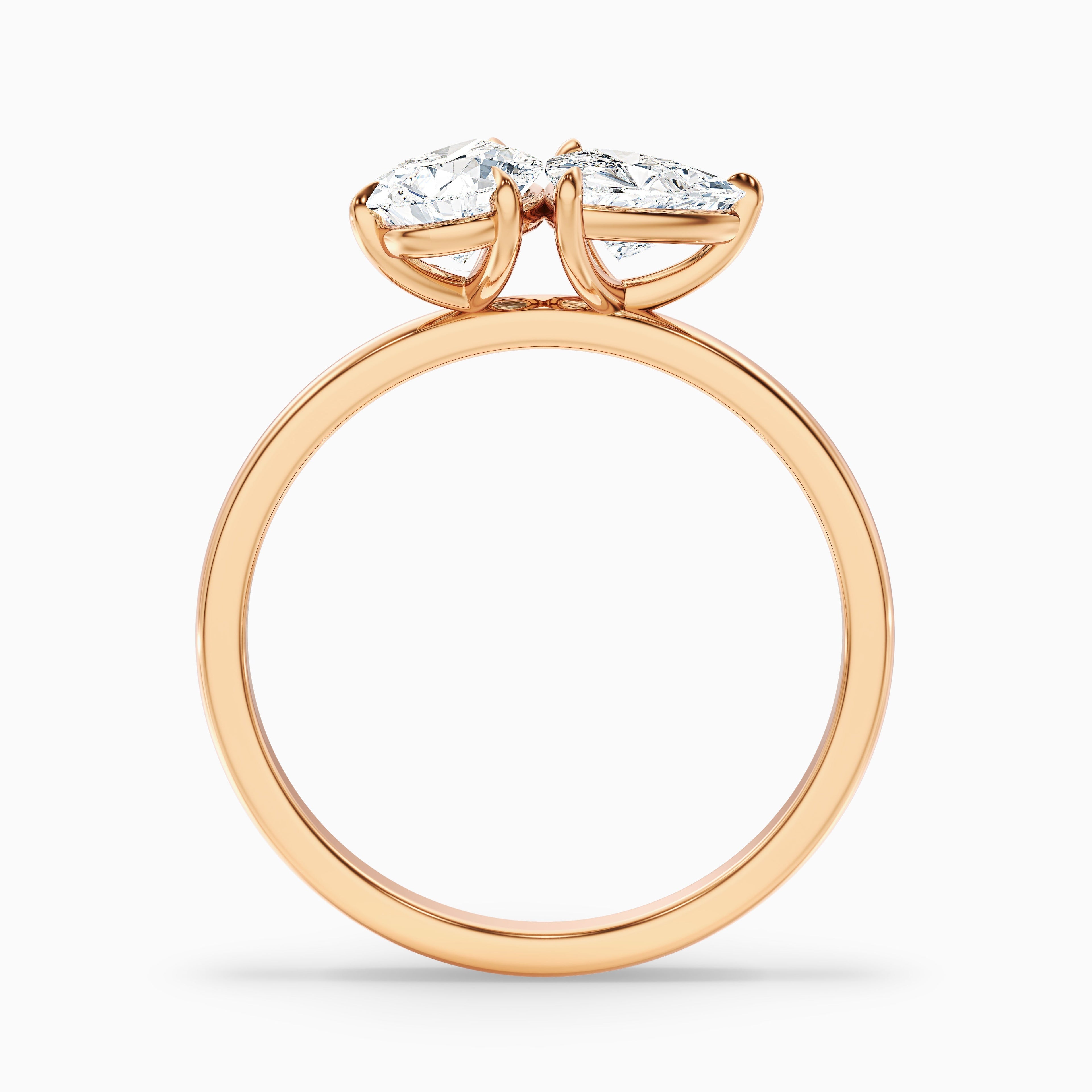 Elsie Toi Et Moi Ring in 925 Sterling Silver With Pear and Trillion Cut Two Stone Moissanite Diamond (3.5 Ct. Tw.)