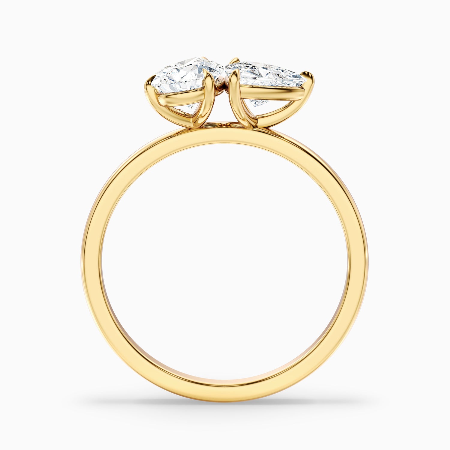 Elsie Toi Et Moi Ring in 10k Yellow Gold With Pear and Trillion Cut Two Stone Moissanite Diamond (2 Ct. Tw.)