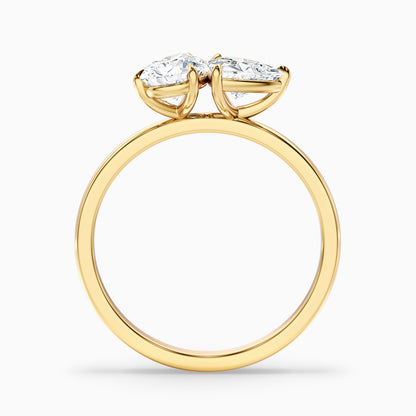 Elsie Toi Et Moi Ring in 10k White Gold With Pear and Trillion Cut Two Stone Moissanite Diamond (2 Ct. Tw.)