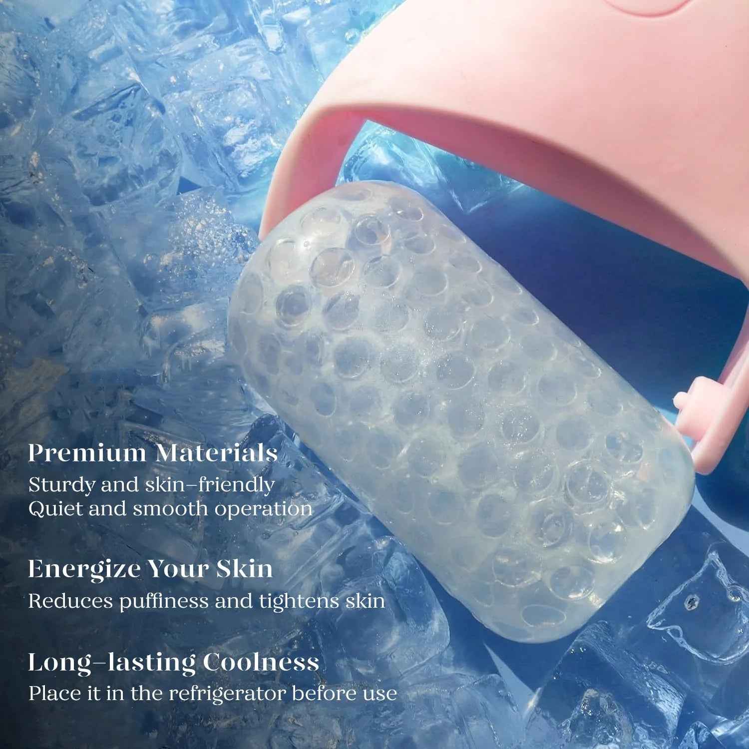 Ice Roller for Face &amp; Gua Sha, Ice Face Roller Massager Cryotherapy Reduces Puffiness, Pink