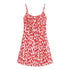Summer Heart Shape Printed Figure Flattering Cinched Waist Lace-up Cami Dress Short Dress by Ragazza