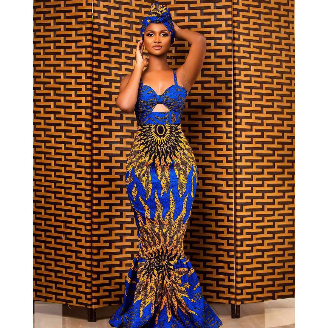 Women Clothes Popular African Digital Printing Dress Fishtail Hanging Dress Women by Ragazza