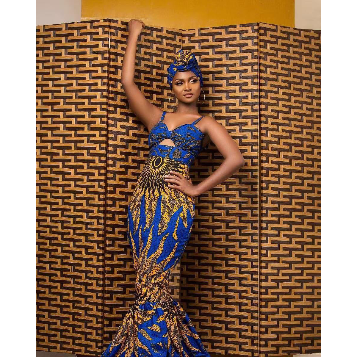 Women Clothes Popular African Digital Printing Dress Fishtail Hanging Dress Women by Ragazza