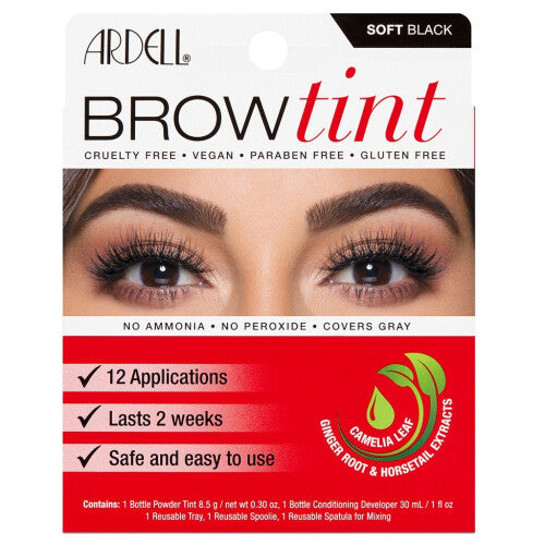 Ardell Brow Tint, Soft Black, 5 Piece Set 