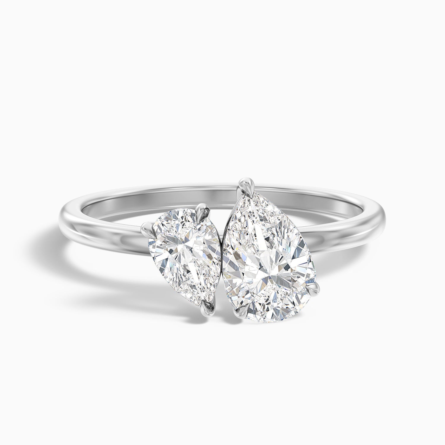 Maisie Toi Et Moi Diamond Ring in 10k Yellow Gold With Both Pear Two Stone Lab Grown Diamond (2.5 Ct. Tw.)