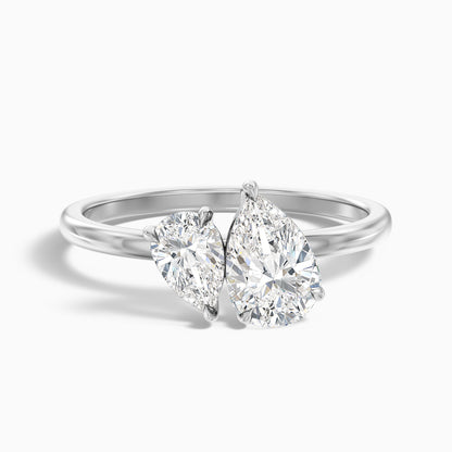 Skye Toi Et Moi Engagement Ring in 10k Rose Gold With Both Pear Two Stone Moissanite Diamond (1.5 Ct. Tw.)
