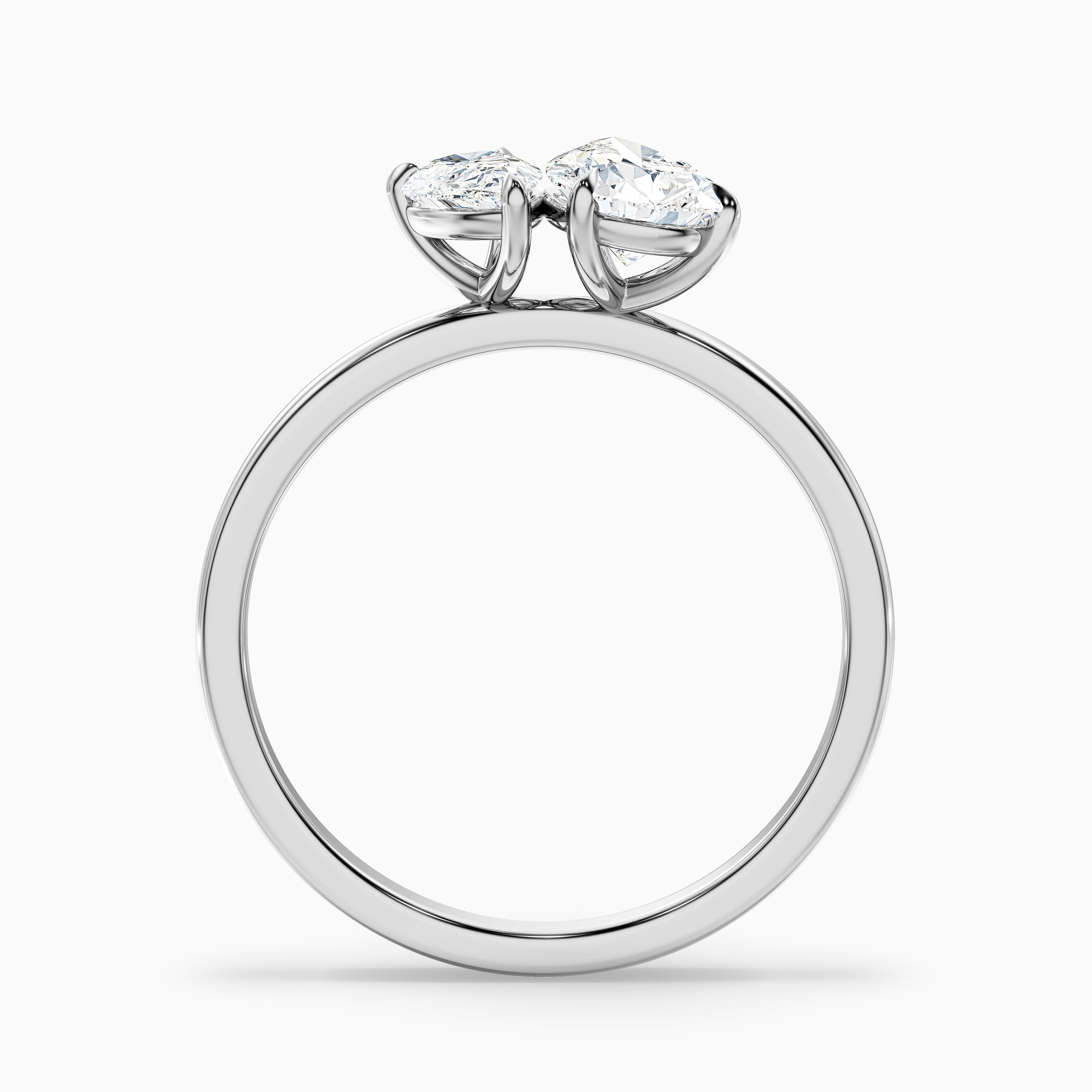 Maisie Toi Et Moi Engagement Ring in 14k Rose Gold With Both Pear Two Stone Lab Grown Diamond (2.5 Ct. Tw.)