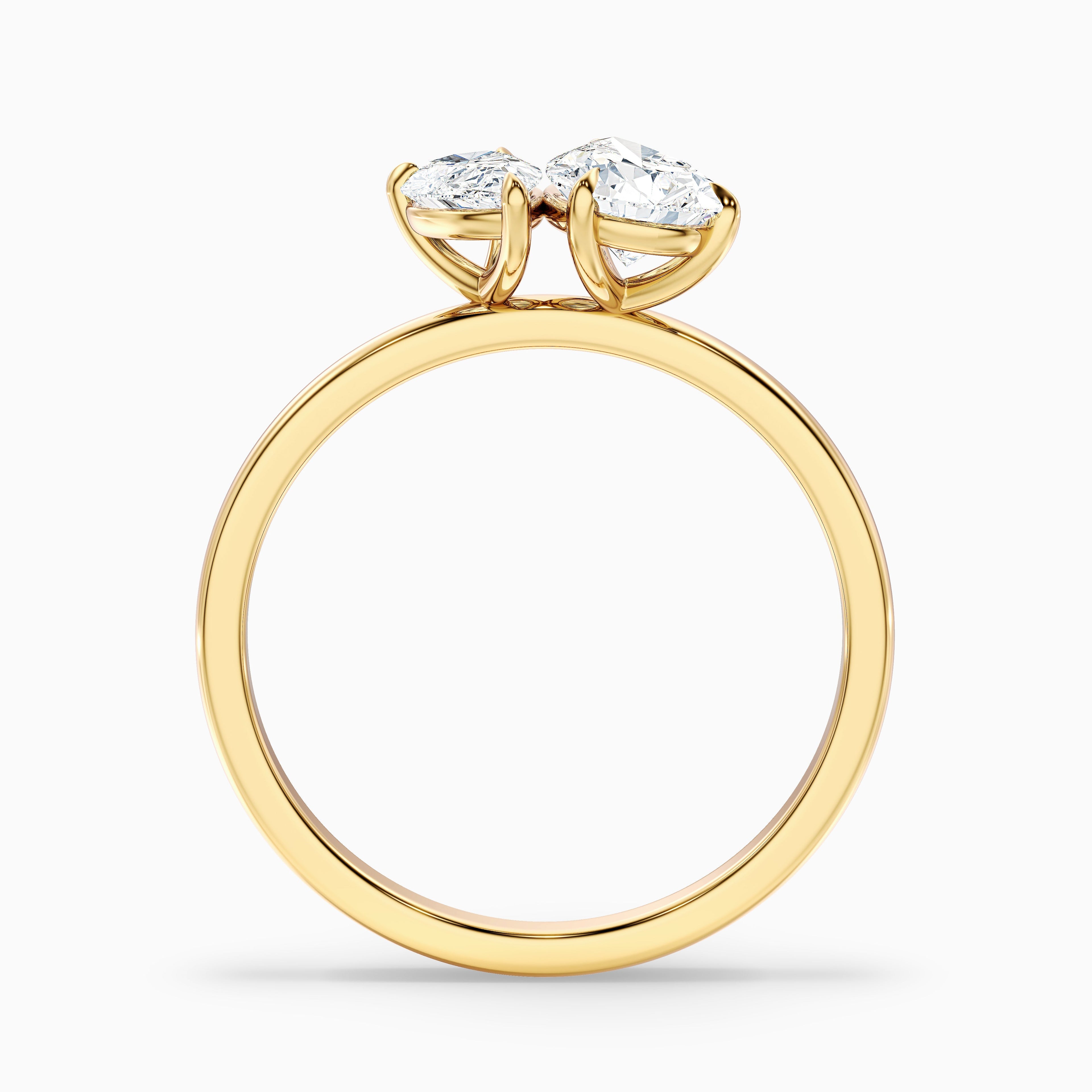 Maisie Toi Et Moi Engagement Ring in 18k White Gold With Both Pear Two Stone Lab Grown Diamond (1.5 Ct. Tw.)
