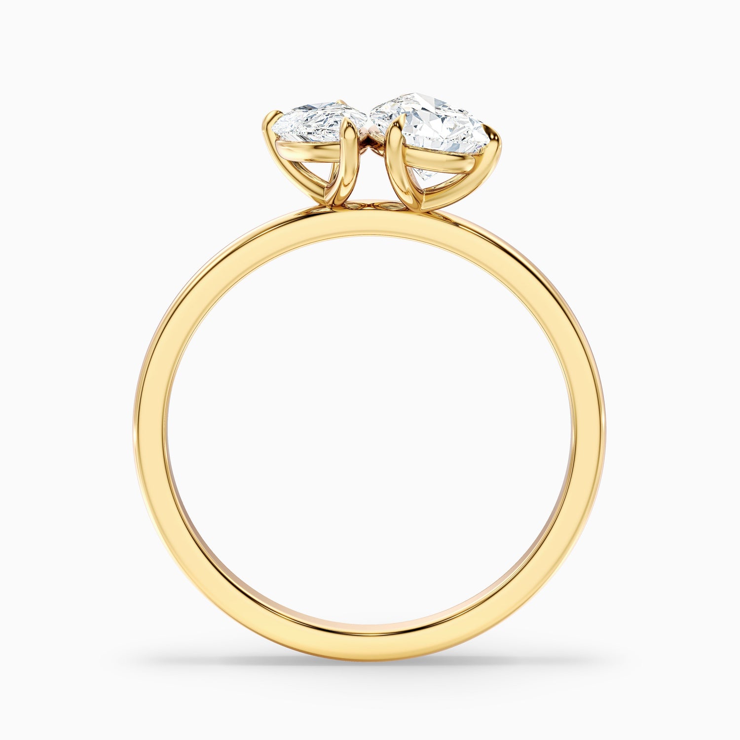 Skye Toi Et Moi Engagement Ring in 925 Sterling Silver With Both Pear Two Stone Moissanite Diamond (2 Ct. Tw.)