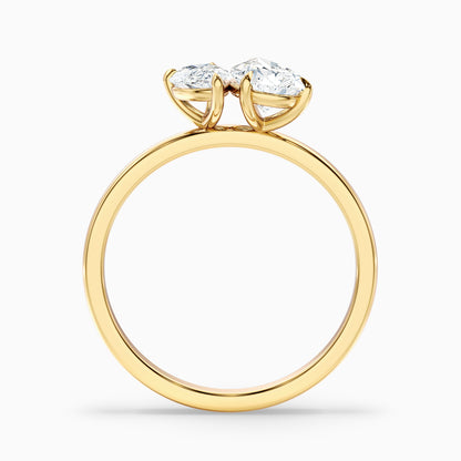 Skye Toi Et Moi Engagement Ring in 10k Rose Gold With Both Pear Two Stone Moissanite Diamond (4.5 Ct. Tw.)