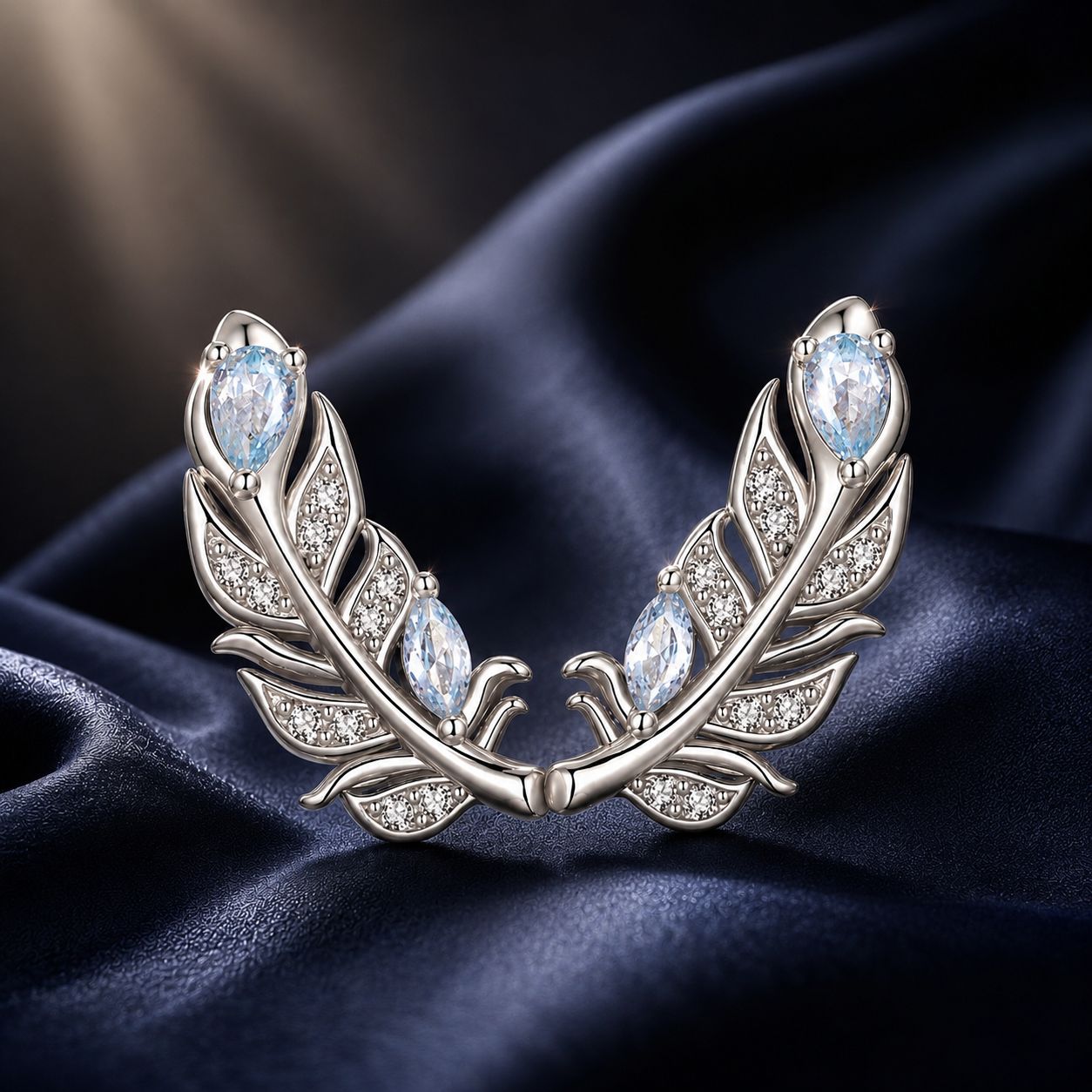 925 Sterling Silver Earrings with Pavé Setting CZ and White Gold Plating  DestGlow