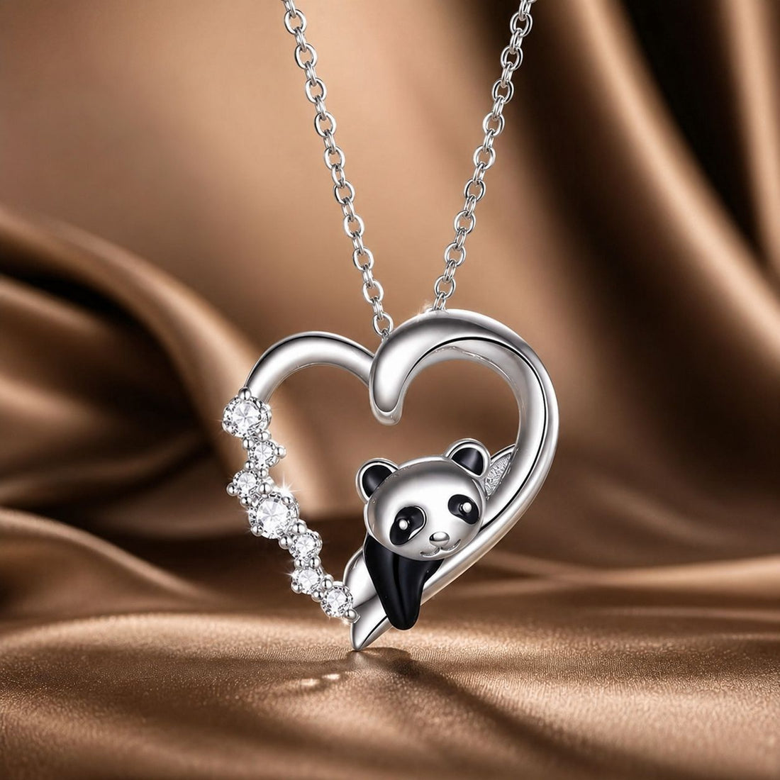 S925 Sterling Silver Adjustable Necklace with CZ and Enamel Pendant  DestGlow