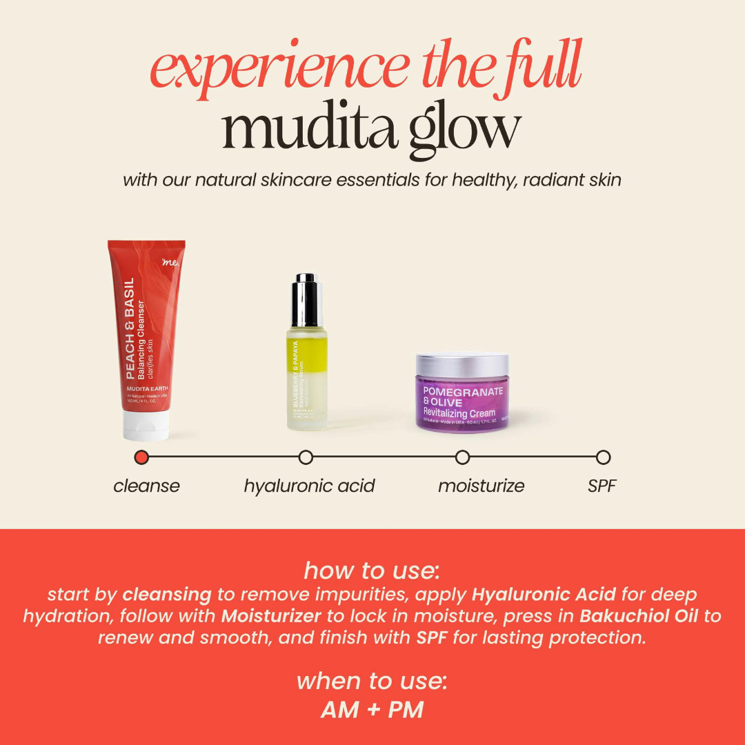Peach &amp; Basil Balancing Face Cleanser by Mudita Earth