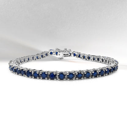 8.36 Carat Genuine Blue Sapphire .925 Sterling Silver Bracelet by Bids.com