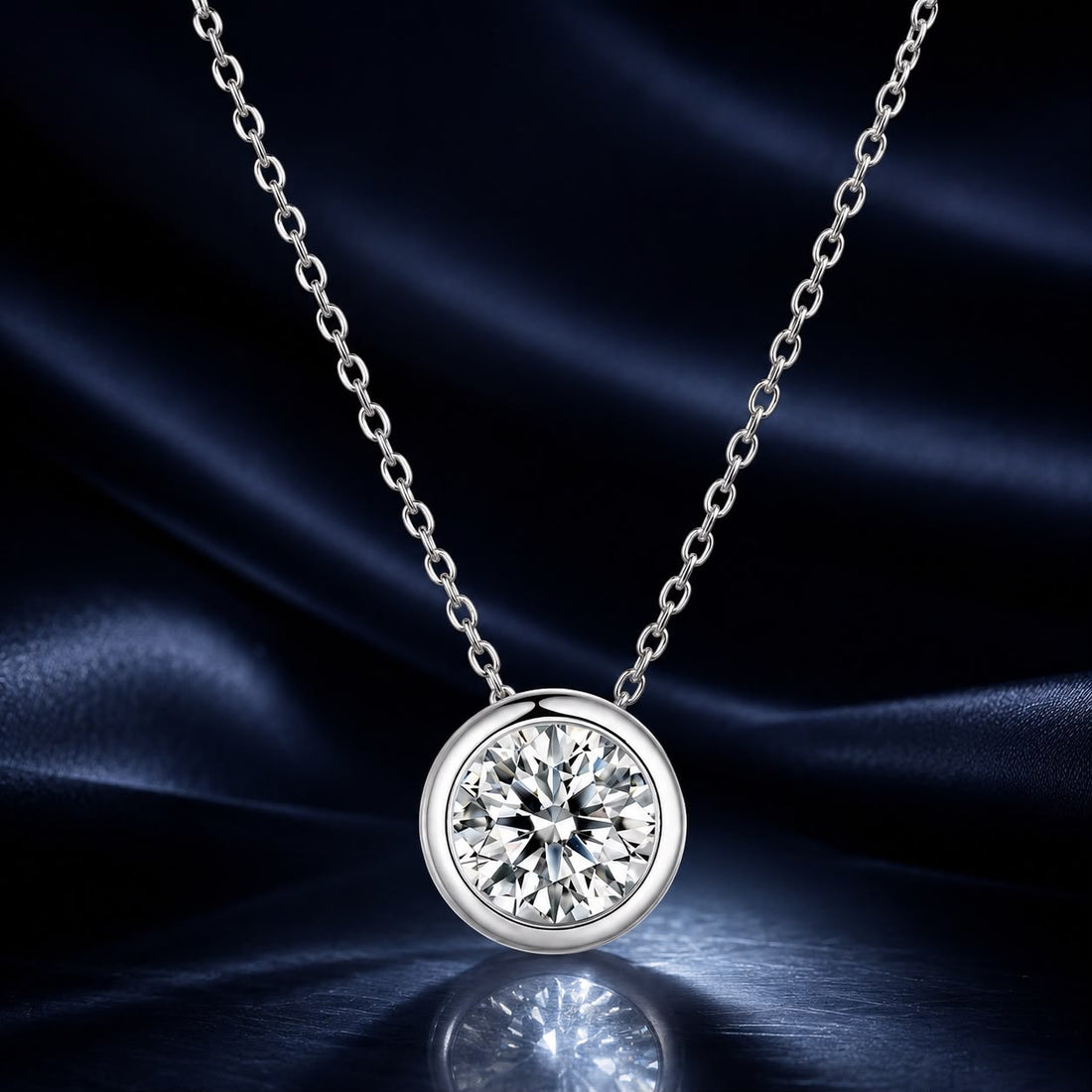 S925 Sterling Silver Moissanite Necklace 400mm with 1ct Moissanite for Women  DestGlow