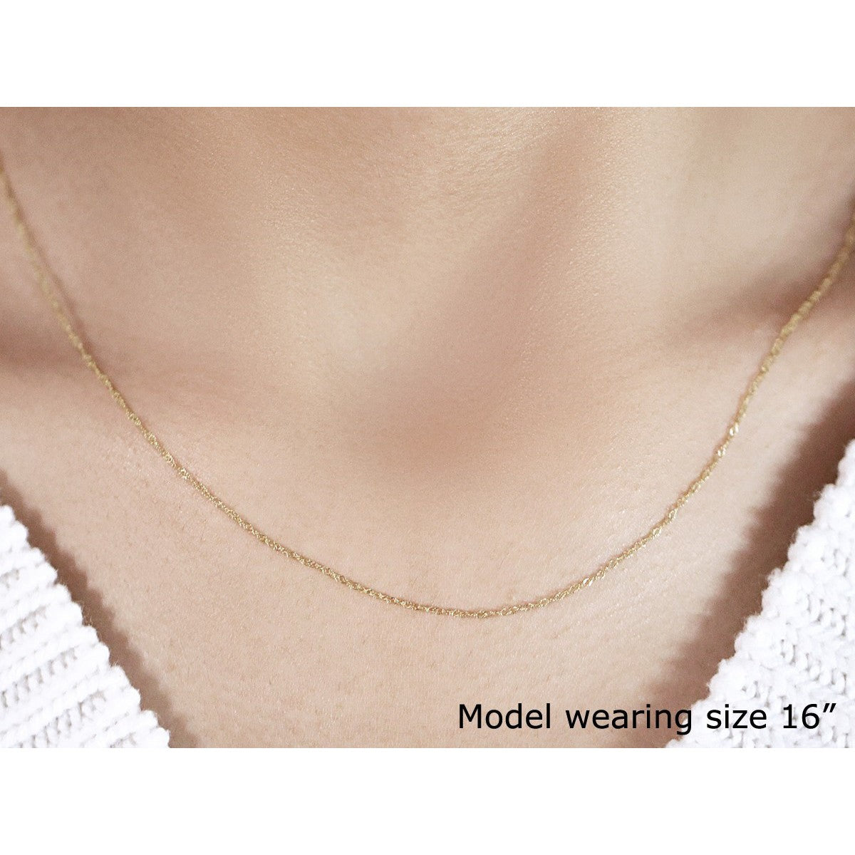 14k Yellow Gold Singapore Chain 0.6mm by Bids.com