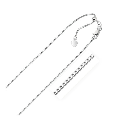 10k White Gold Adjustable Box Chain 0.85mm by Bids.com