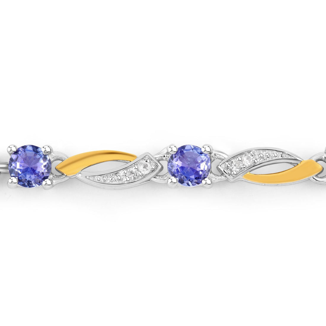 0.77 Carat Genuine Tanzanite and White Sapphire .925 Sterling Silver Bracelet by Bids.com
