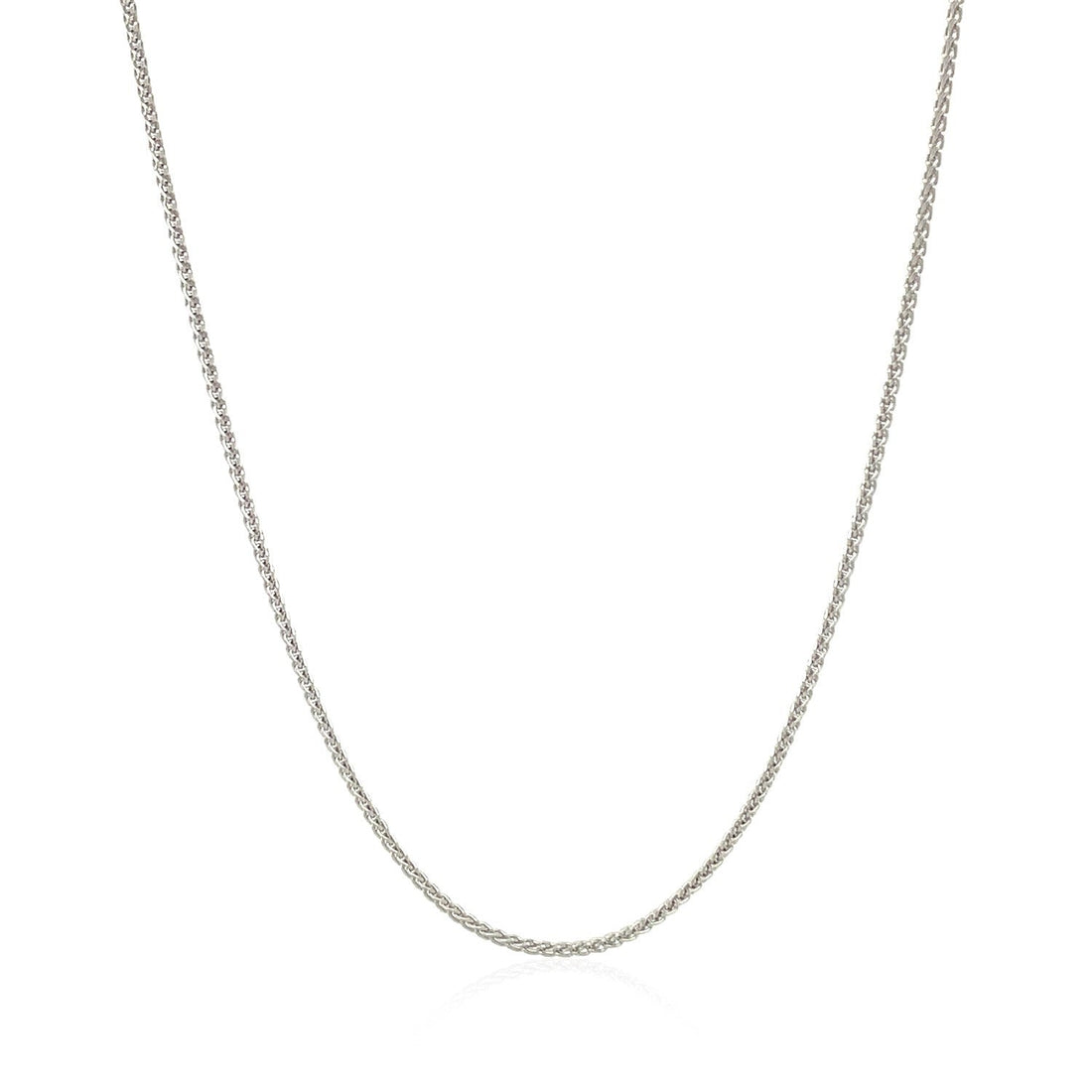 14k White Gold Round Wheat Chain 1.0mm by Bids.com