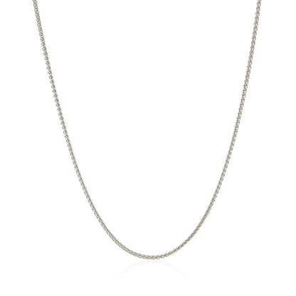 14k White Gold Round Wheat Chain 1.0mm by Bids.com