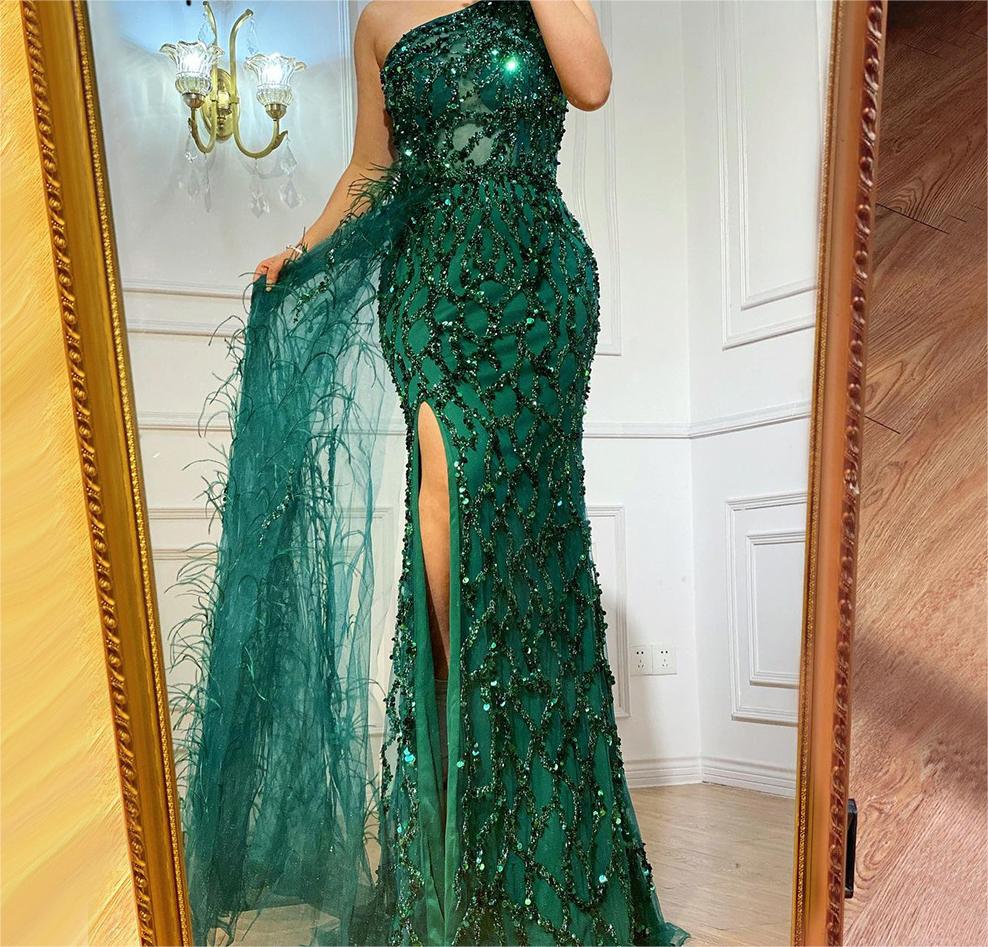 Color Sequined Fairy Long Sleeveless Slim Mid-Length Evening Dress by Ragazza