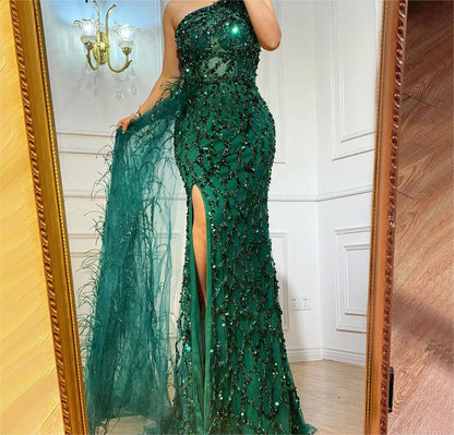 Color Sequined Fairy Long Sleeveless Slim Mid-Length Evening Dress by Ragazza